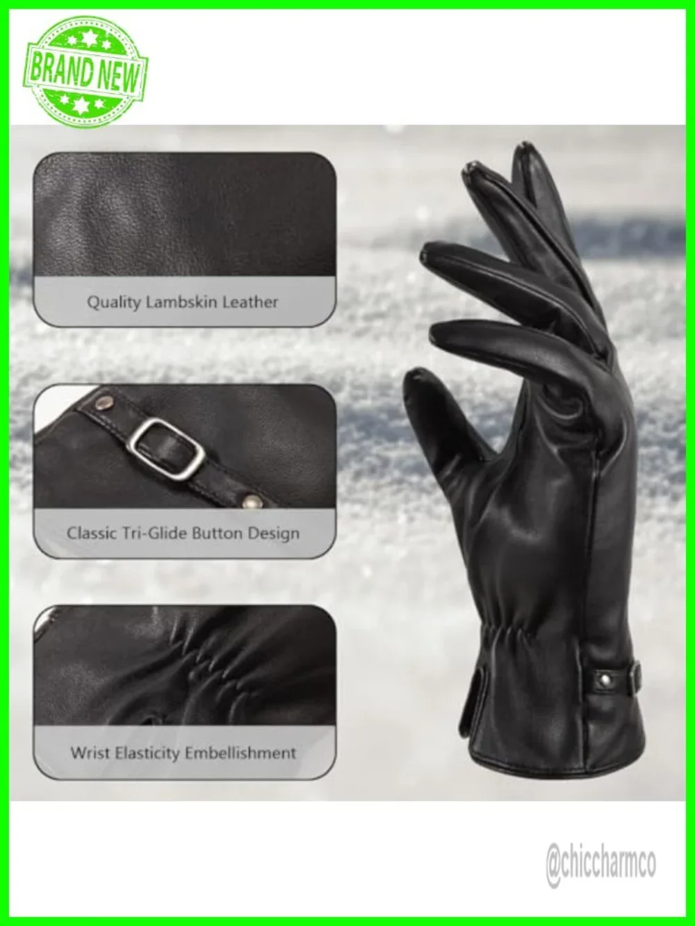 Genuine Sheep Leather Gloves Touchscreen Warm Cashmere Wool Lining Driving